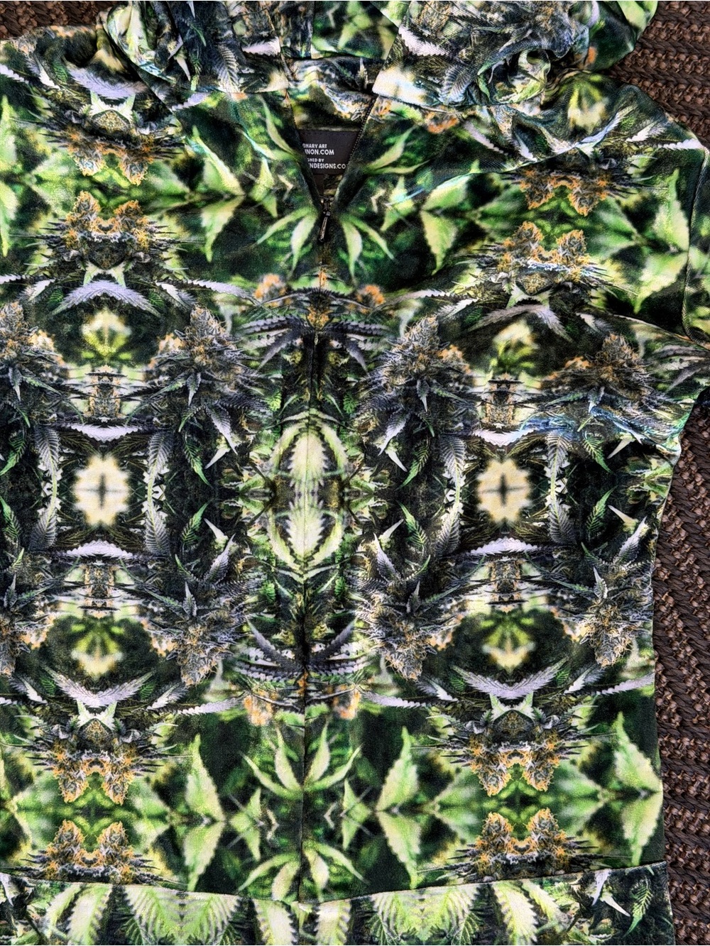 Rare✨Warrior Within Designs Velvet Print Long-Sleeve Bell-Bottom Jumpsuit✨ - Picture 2 of 4